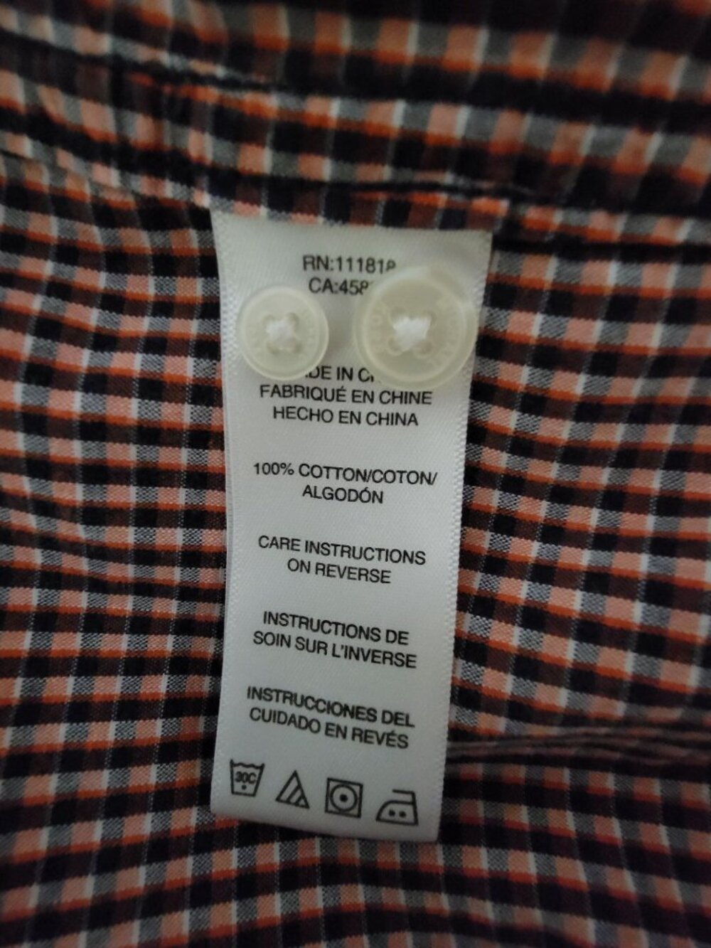 Michael Kors Mens Plaid Button Down Shirt Red White Blue Cotton Long Sleeve L - Picture 5 of 6